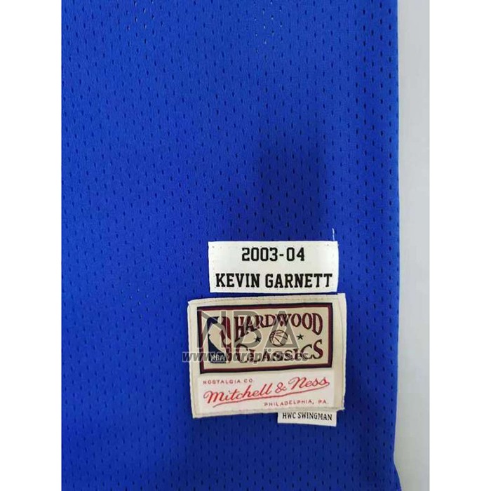 Camiseta Minnesota Timberwolves Kevin Garnett NO 21 Hardwood Classics Throwback 2003-04 Azul